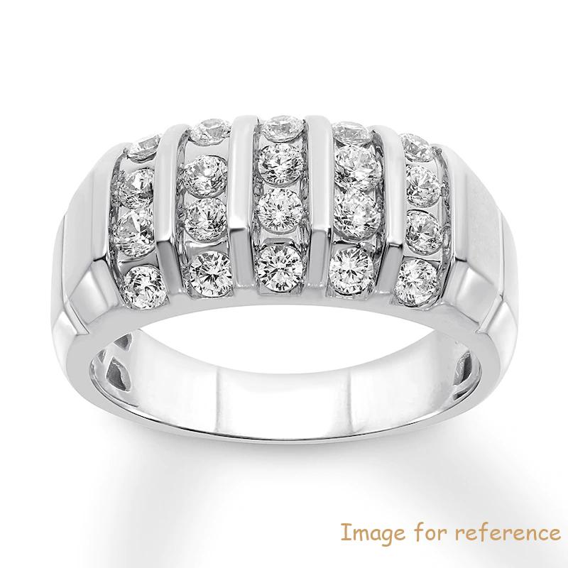 Custom design Men's Diamond Ring Round 14K White Gold silver OEM jewelry