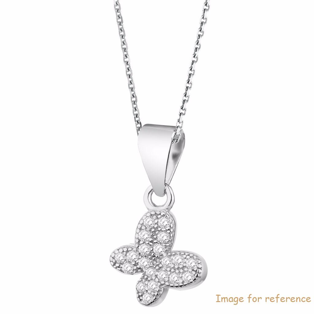 Custom made Sterling Silver Pendant with Cubic Zirconia - Butterfly design your own jewelry