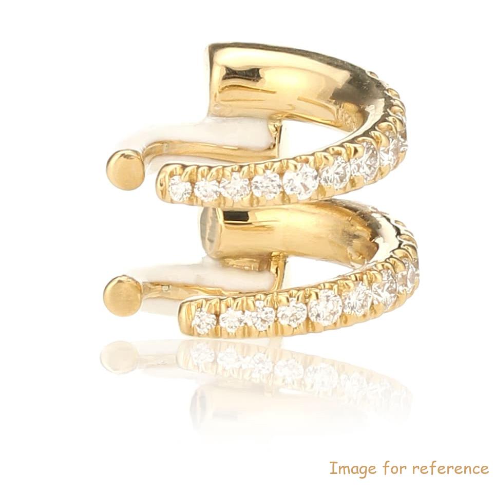 Custom Silver Ring Viersgelände im 18k Gelbgold und weißer Emaillehersteller