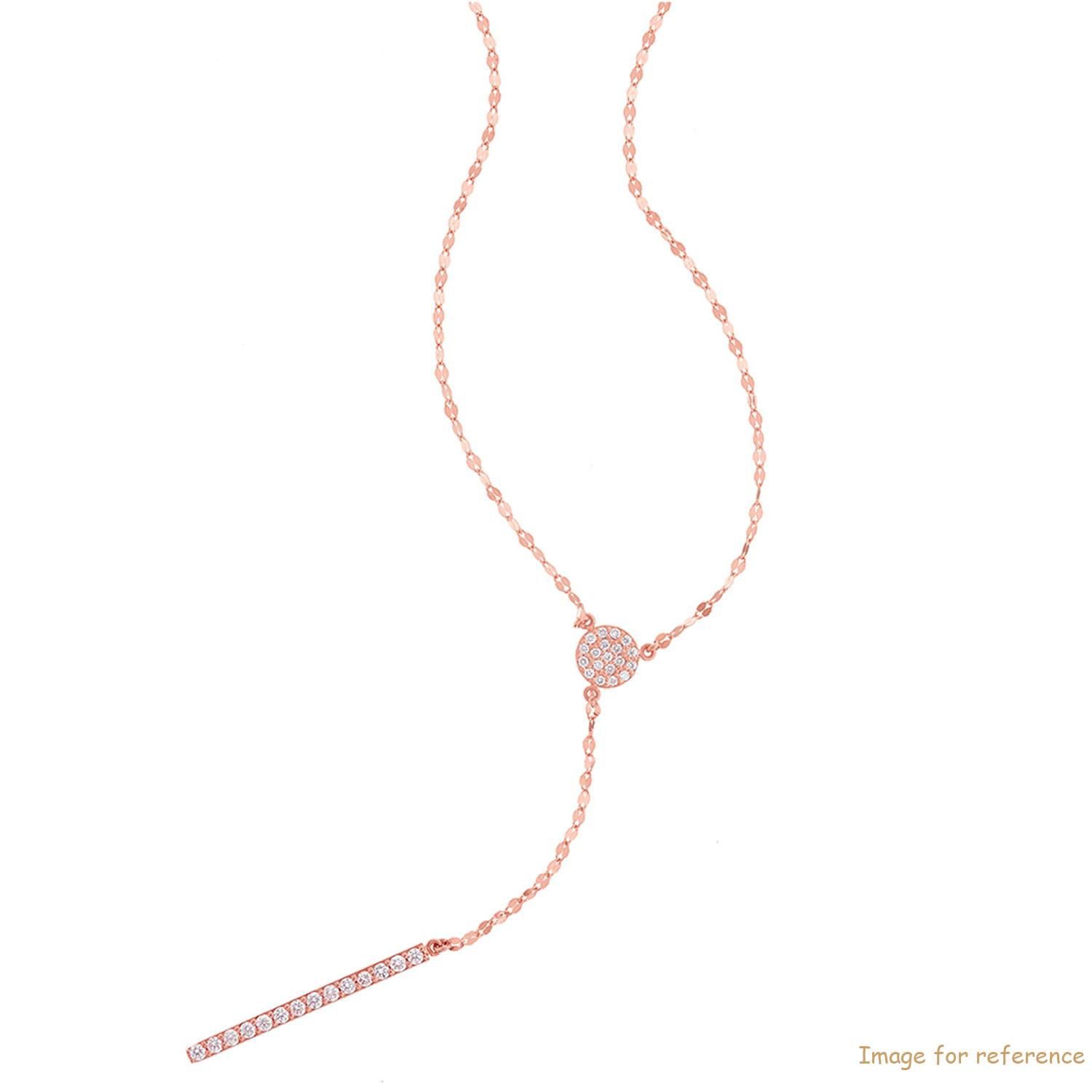 Custom women silver necklace in 14K rose gold plating jewelry OEM supplier