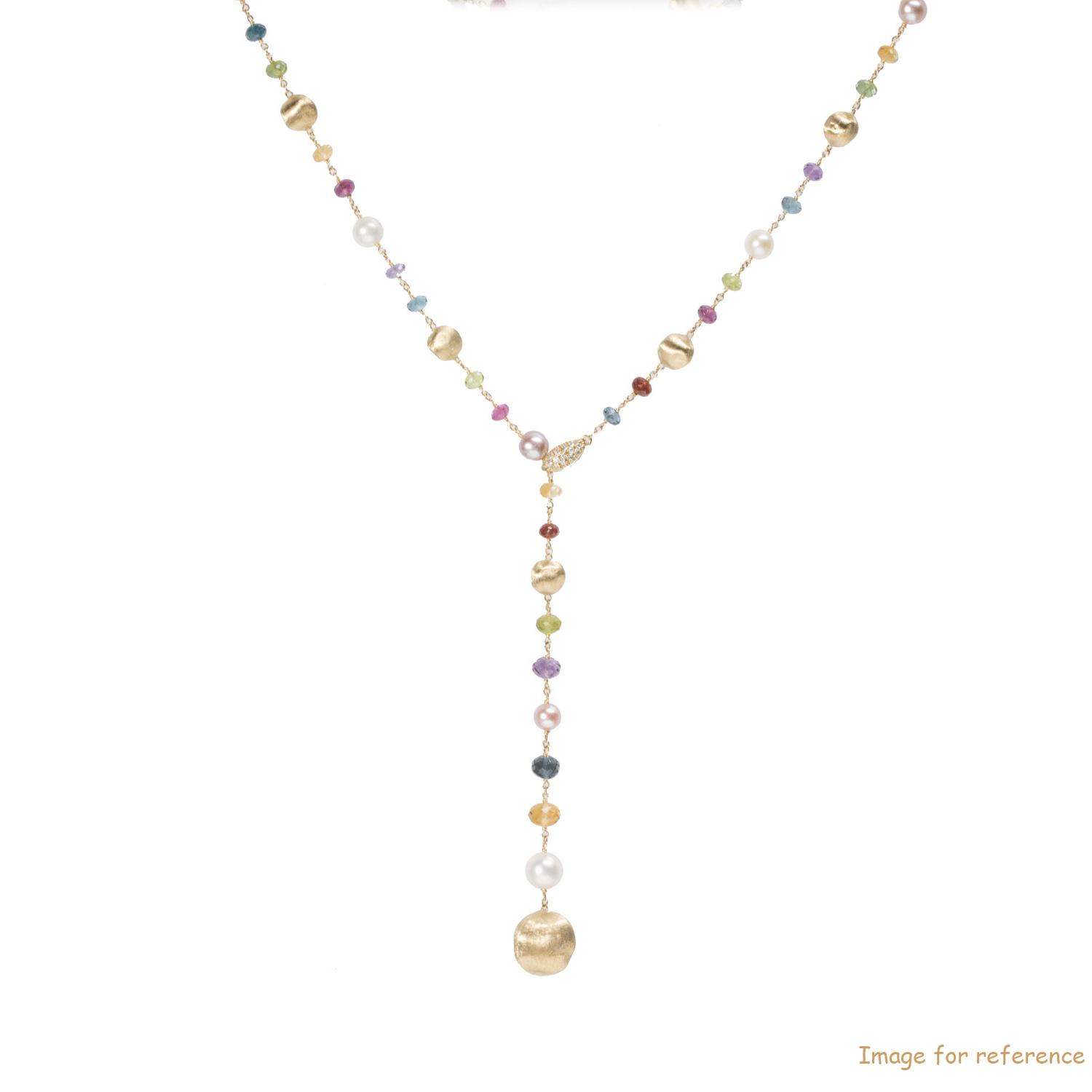 OEM 18k Mixed-Gemstone Necklace Pearls design your own pendant