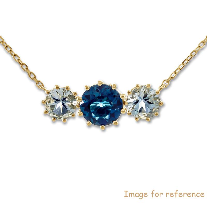 OEM Blue Topaz Aquamarine Necklace 10K Yellow Gold for your design