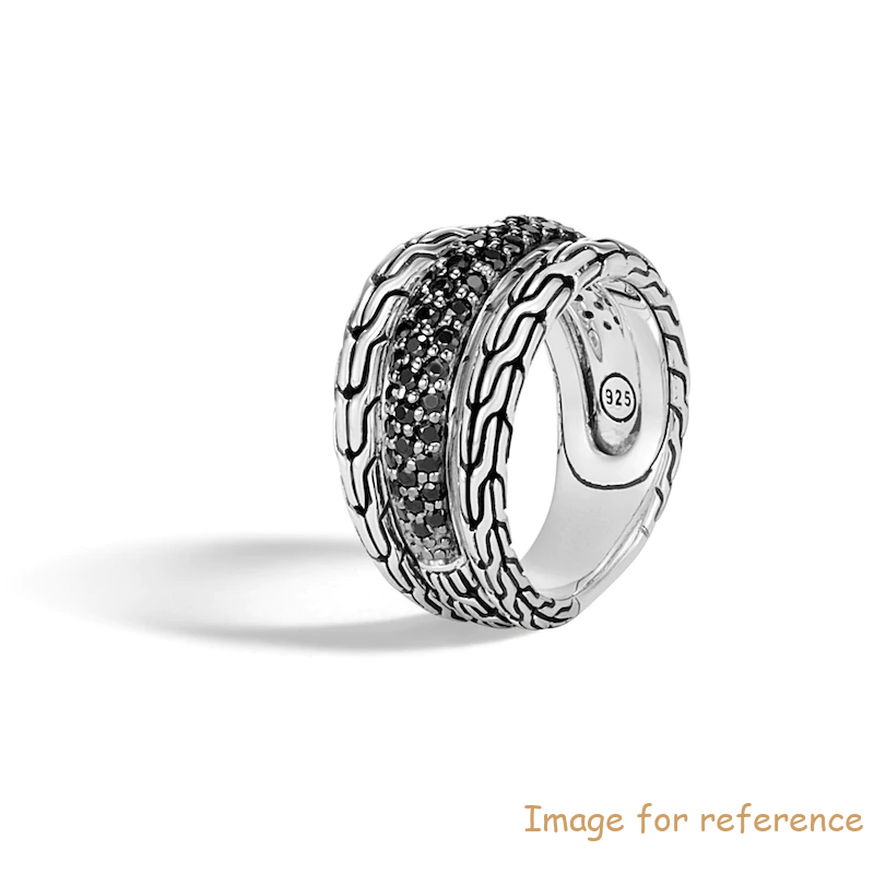 OEM Classic Chain Ring Black Sapphire Sterling Silver Personalized and custom jewelry