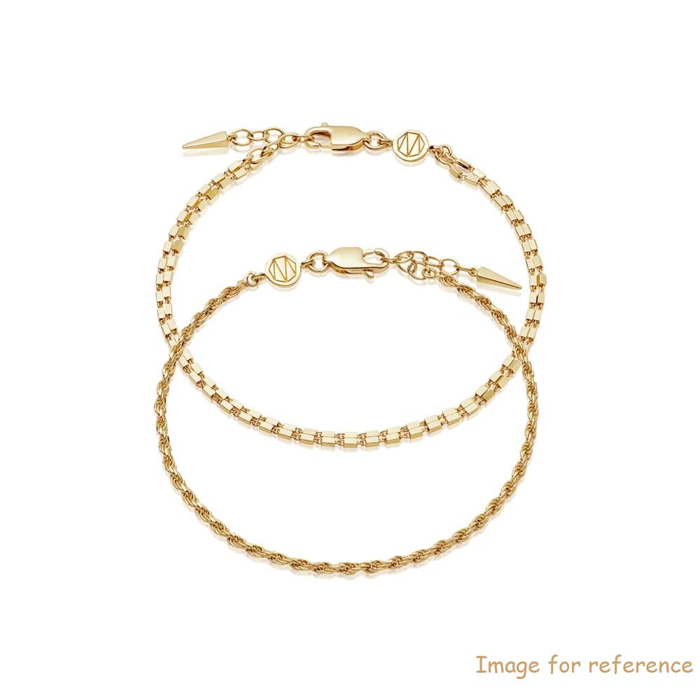 OEM Double Chain Bracelet 18ct Gold Vermeil On Sterling Silver factory