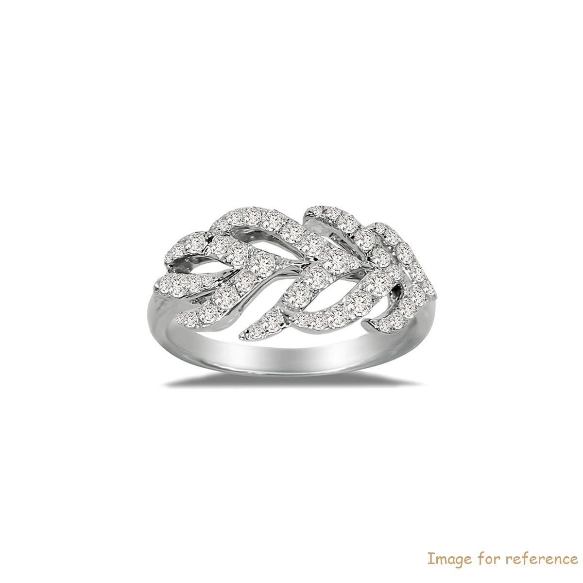 OEM ODM 18K White Gold & Diamond Feather Ring or sterling silver ring manufacturer