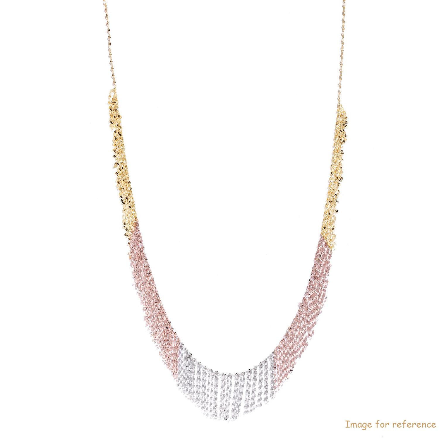 OEM custom Three-Tone Fringe Necklace 18K Gold Vermeil on Sterling Silver