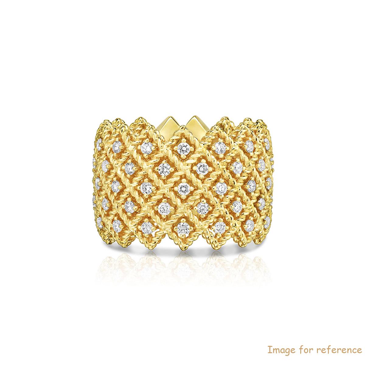 Offering custom Five-Row Ring with Diamonds in 18K Yellow Gold design jewelry Offering custom Five-Row Ring with Diamonds in 18K Yellow Gold design jewelry