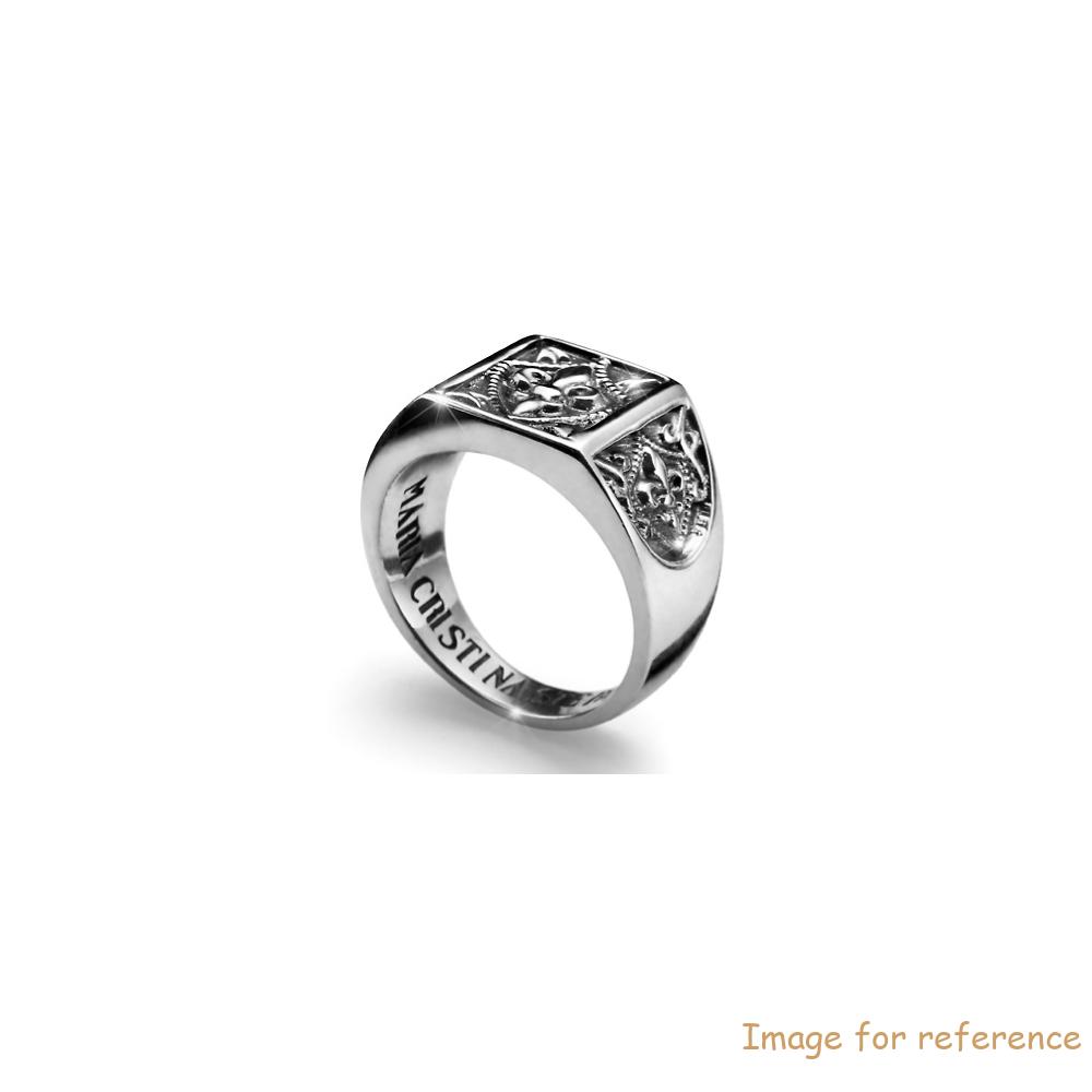 Personalised custom made silver men's ring with square plate OEM jewelry factory