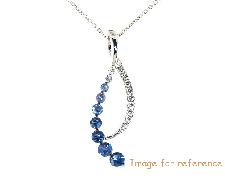 Personalised design Sapphire Denim Ombre Necklace Diamonds 14K Gold oem jewelry Personalised design Sapphire Denim Ombre Necklace Diamonds 14K Gold oem jewelry