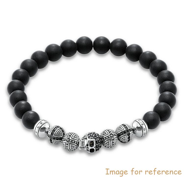 Custom Bracelet made of 925 Sterling silver with zirconia black, obsidian oem service