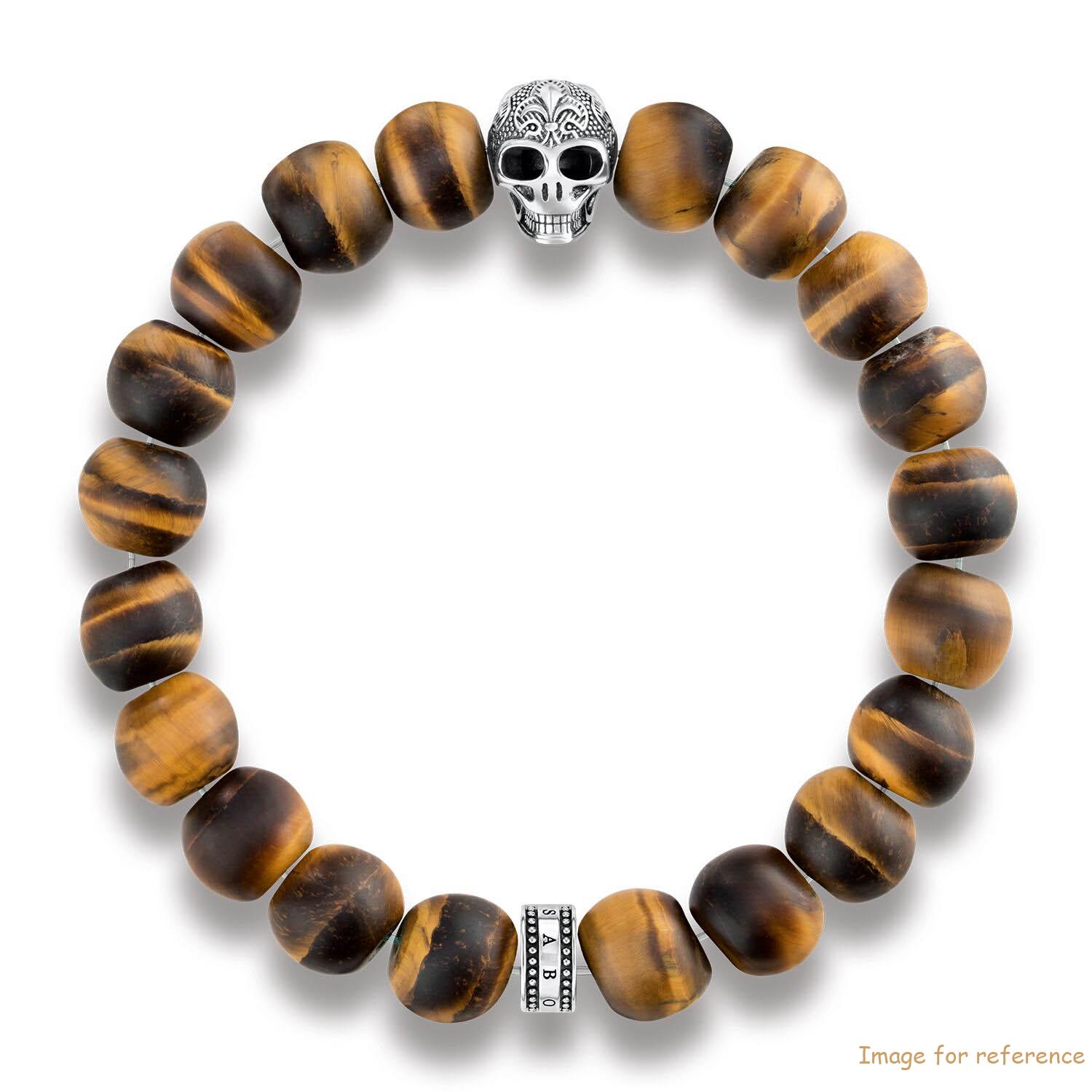 Custom Germany mens jewelry Elastic stretch bracelet 925 Sterling silver tiger‘s eye OEM