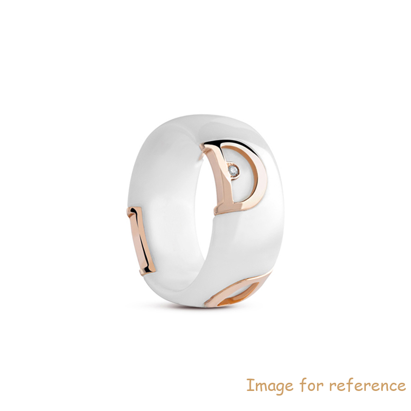 Custom White ceramic, pink gold plated ring design your jewelry