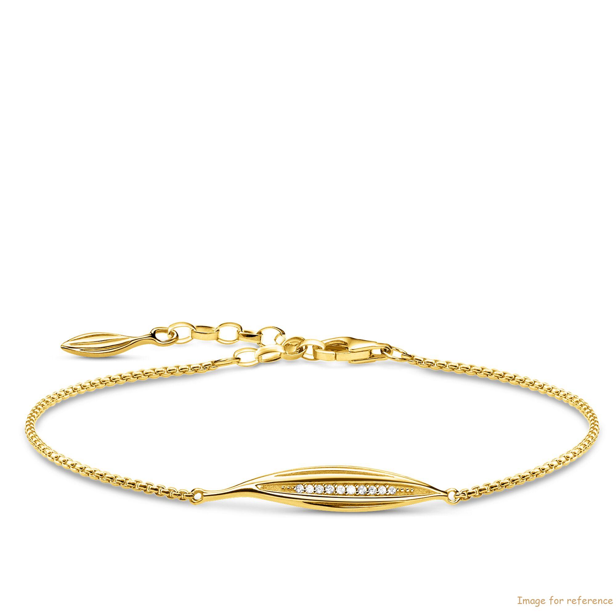 Custom chain bracelet for women in yellow-gold plated 925 Sterling silver charms OEM factory