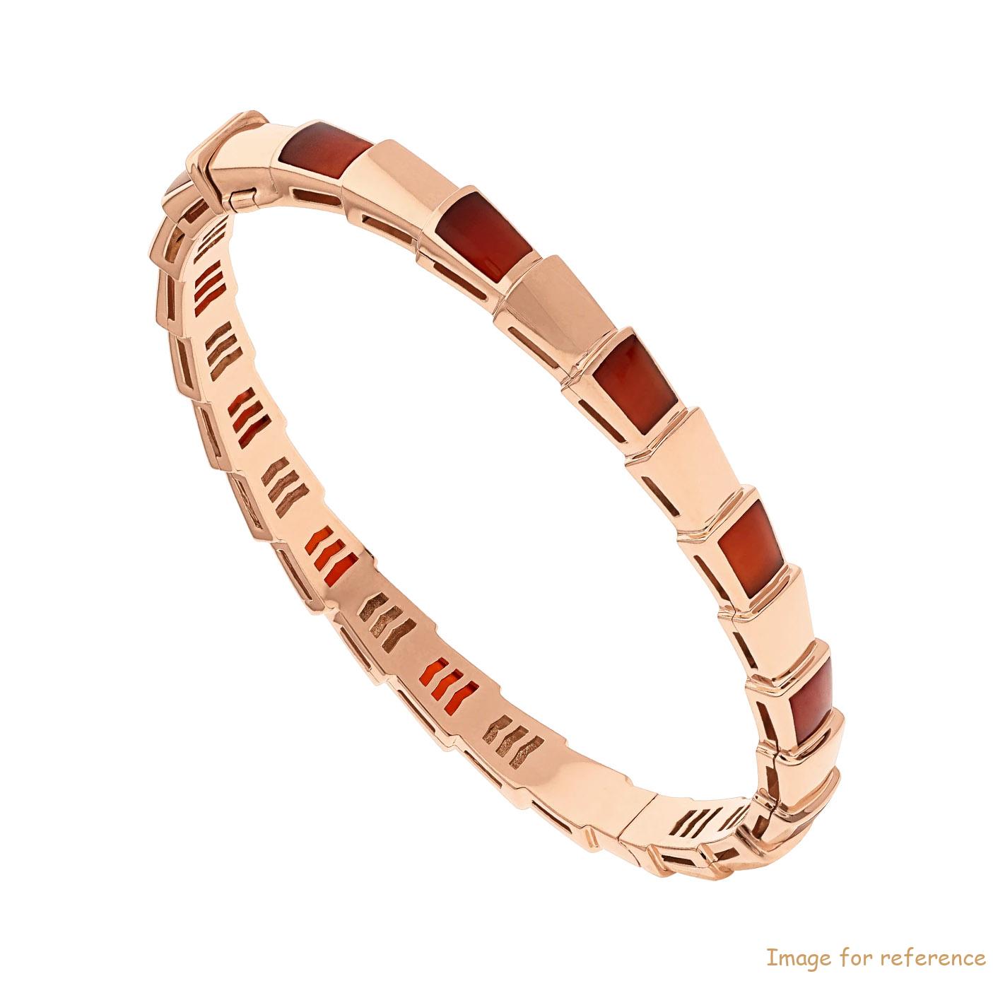 Custom design 18K rose gold bracelet set with carnelian elements OEM Jewelry Factory