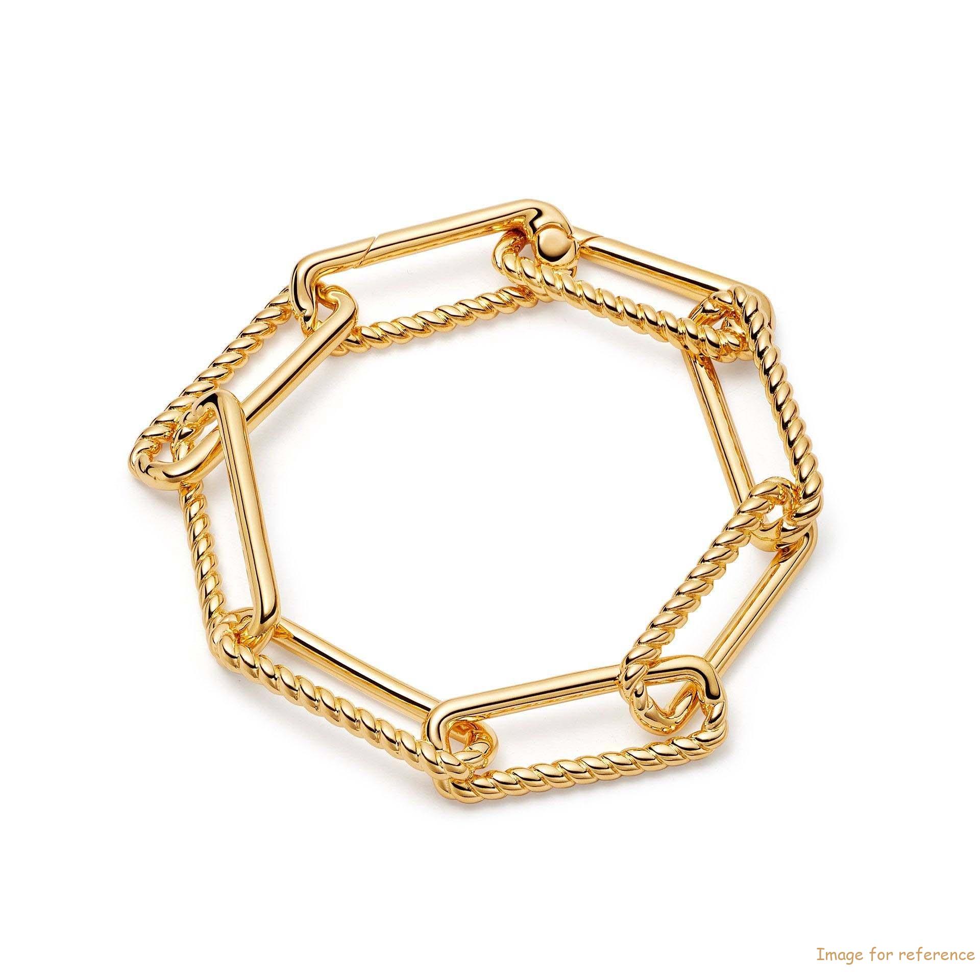 Custom design 18ct Gold Plated chain bracelet On Brass OEM silver jewelry factory