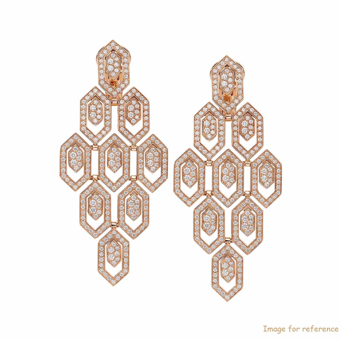 Custom design 18k rose gold earrings set with pavé Cubic Zirconia OEM supplier
