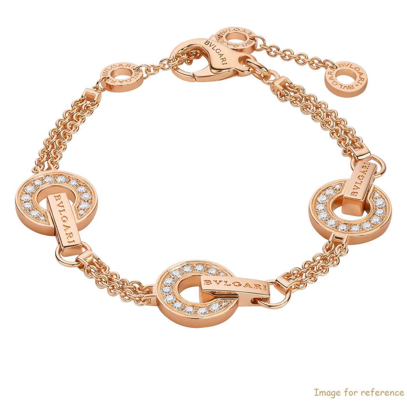 Custom design Openwork 18 kt rose gold necklace set with full pavé diamonds on the circular elements OEM jewelry service