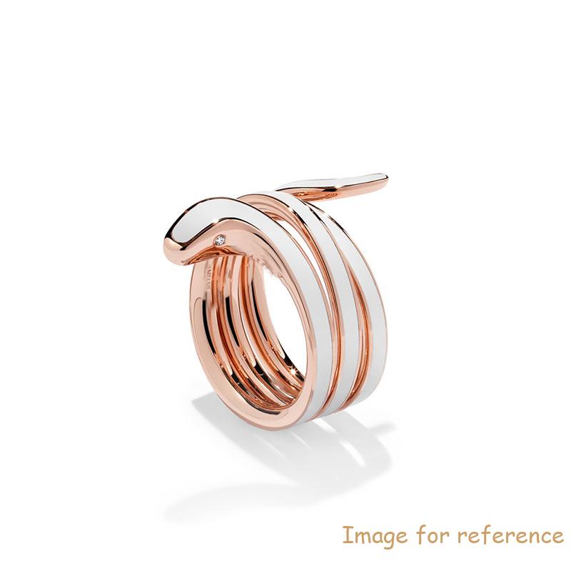 Custom design White ceramic, pink gold plated ring OEM jewelry factory