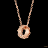 Custom design jewelry necklace with 18 kt rose gold chain and 18 kt rose gold pendant set with demi-pavé diamonds oem factory