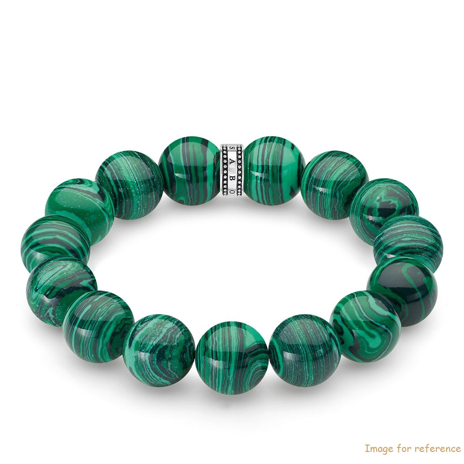 Custom design mens jewelry Bracelet 925 Sterling silver, simulated malachite OEM
