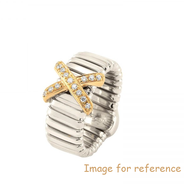 Custom fine ring Made of 18 Kt Rose and White Gold plated silver
