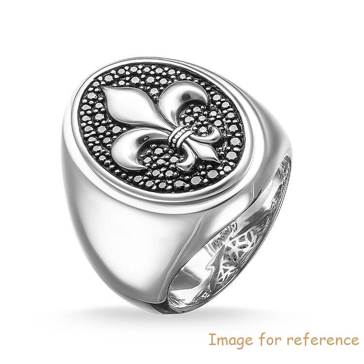 Custom mens ring made from 925 Sterling silver with black pavé zirconia OEM service