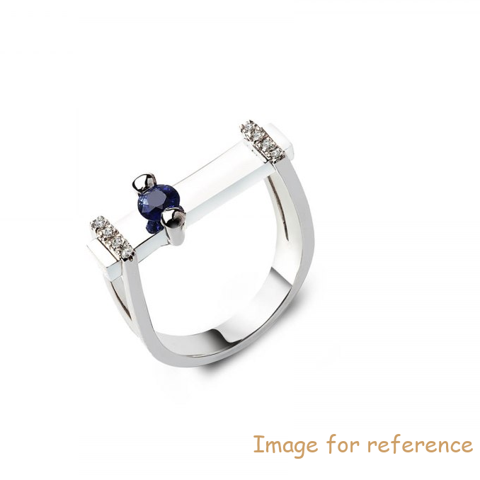 Custom ring reflect the Elegance of the White Gold 18 K design your jewelry
