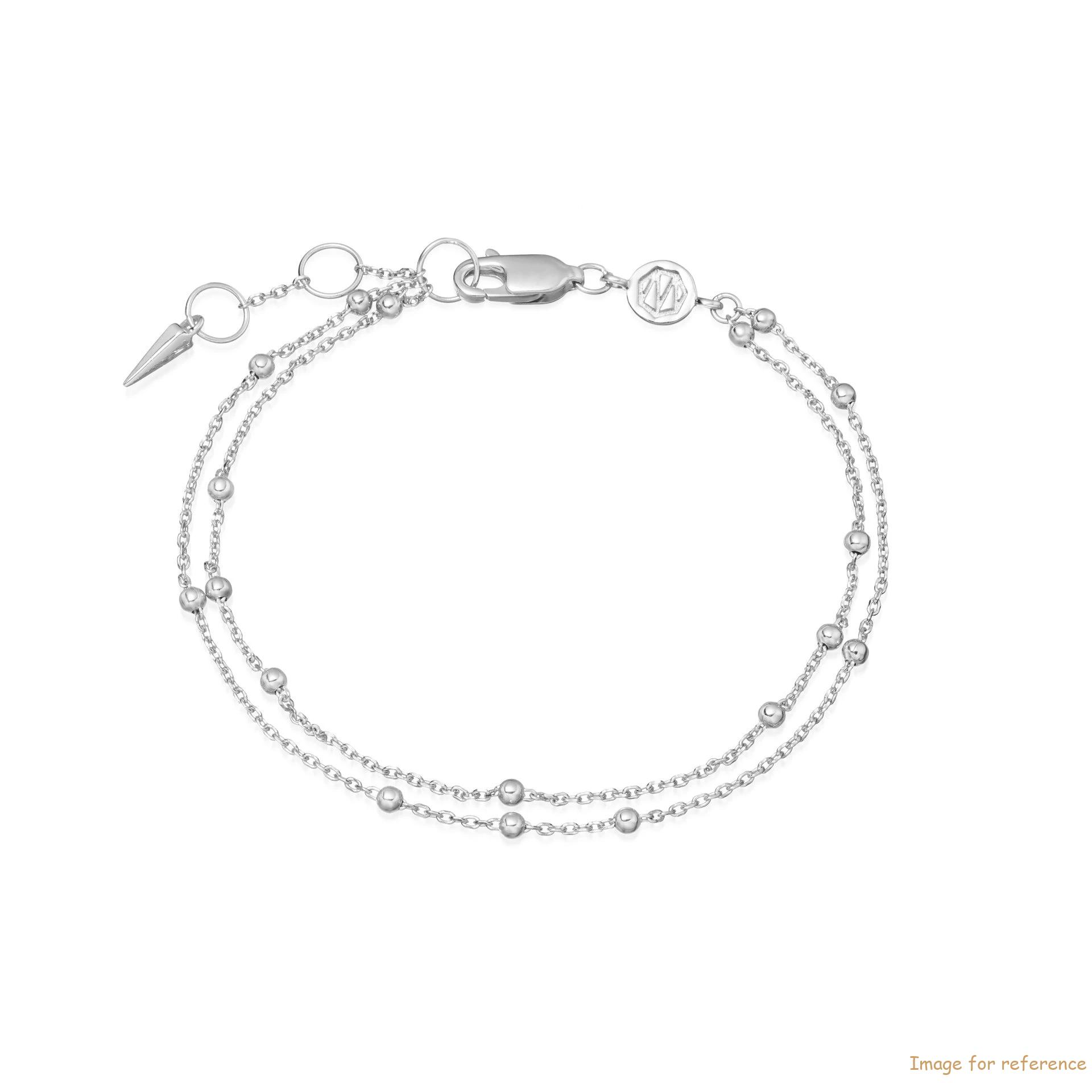Design OEM silver double chain bracelet for a more statement look