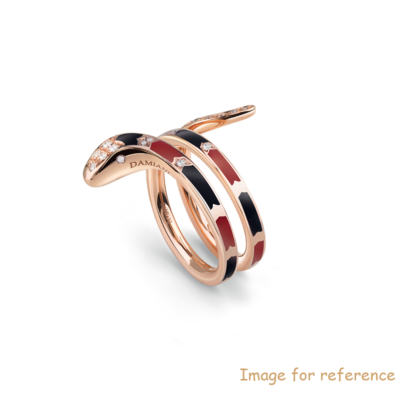 Design your jewelry OEM Black and red ceramic, pink gold and diamonds ring