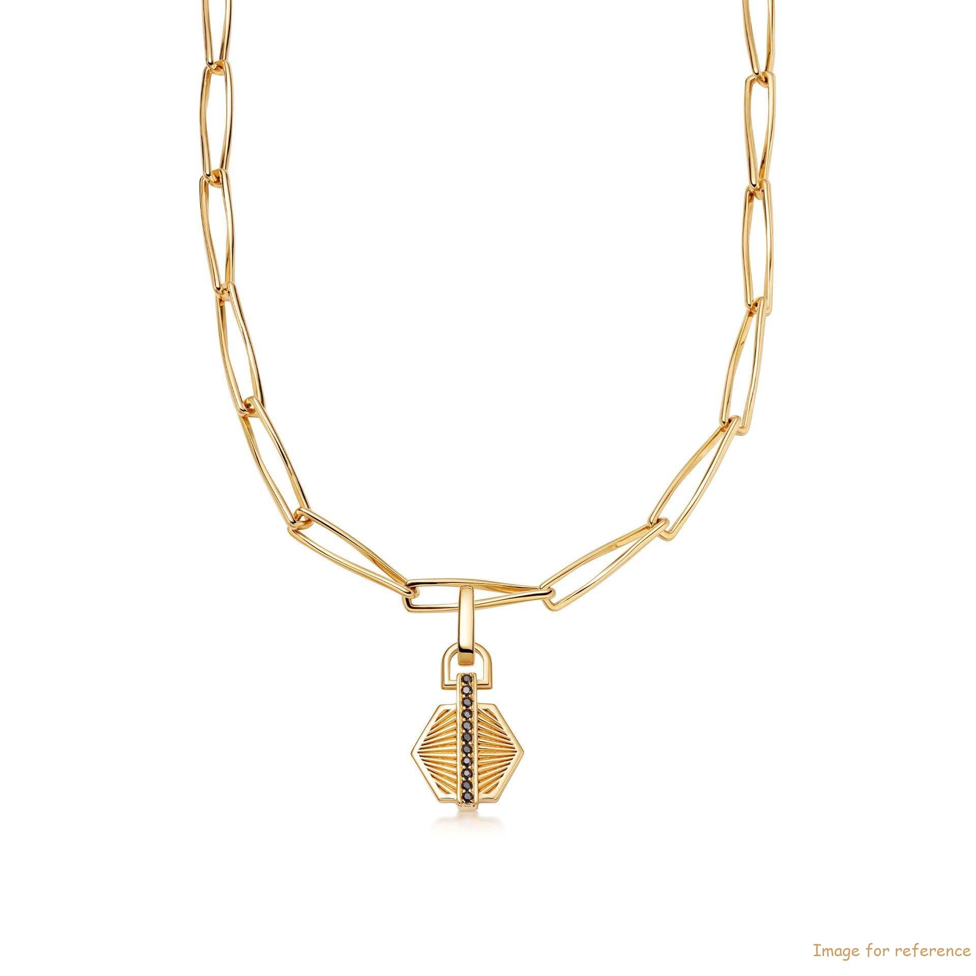 Design your shape jewelry OEM pendant in 18ct Gold Plated on sterling silver with Black Onyx