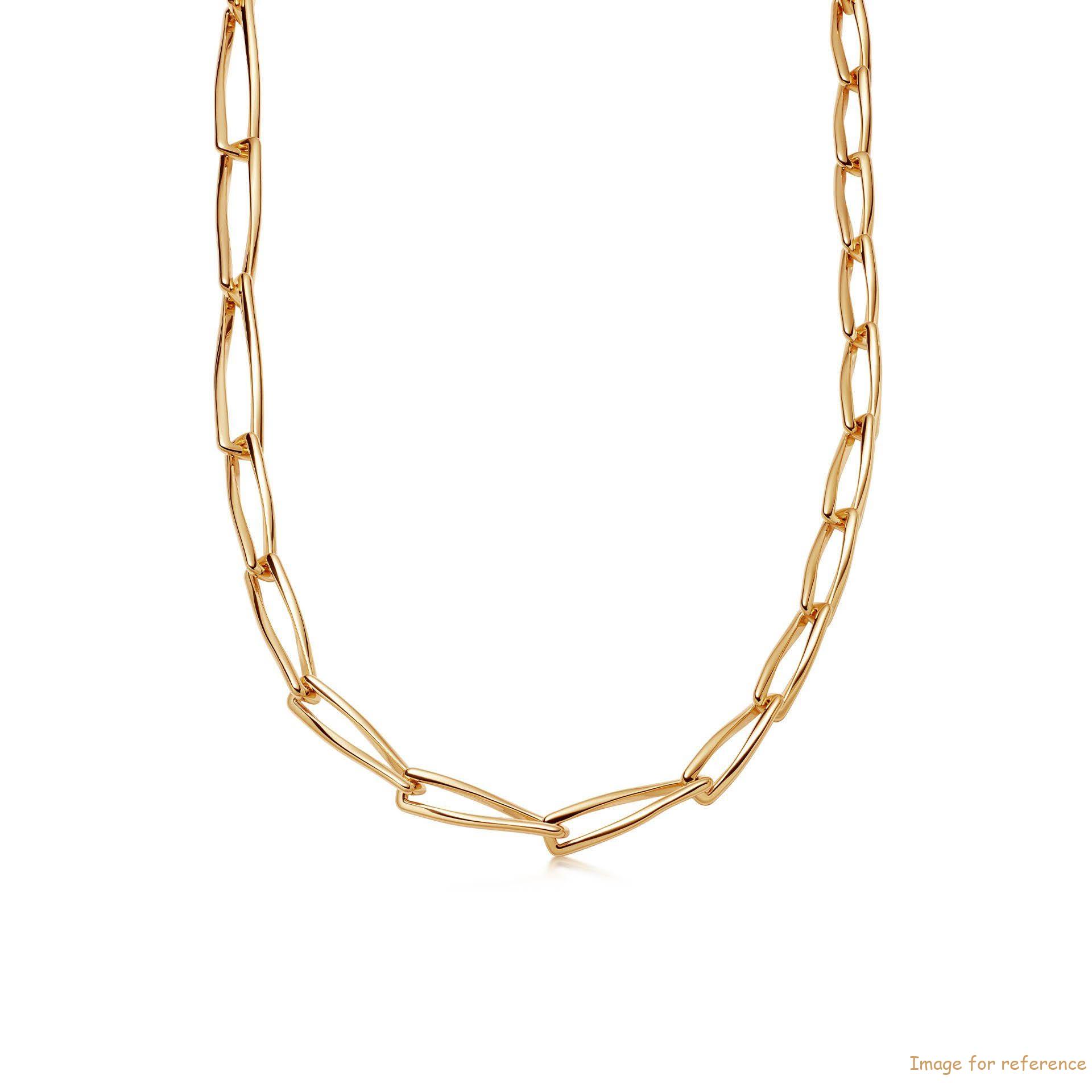 Design your shape jewelry necklace in 18ct Gold plated on brass OEM service