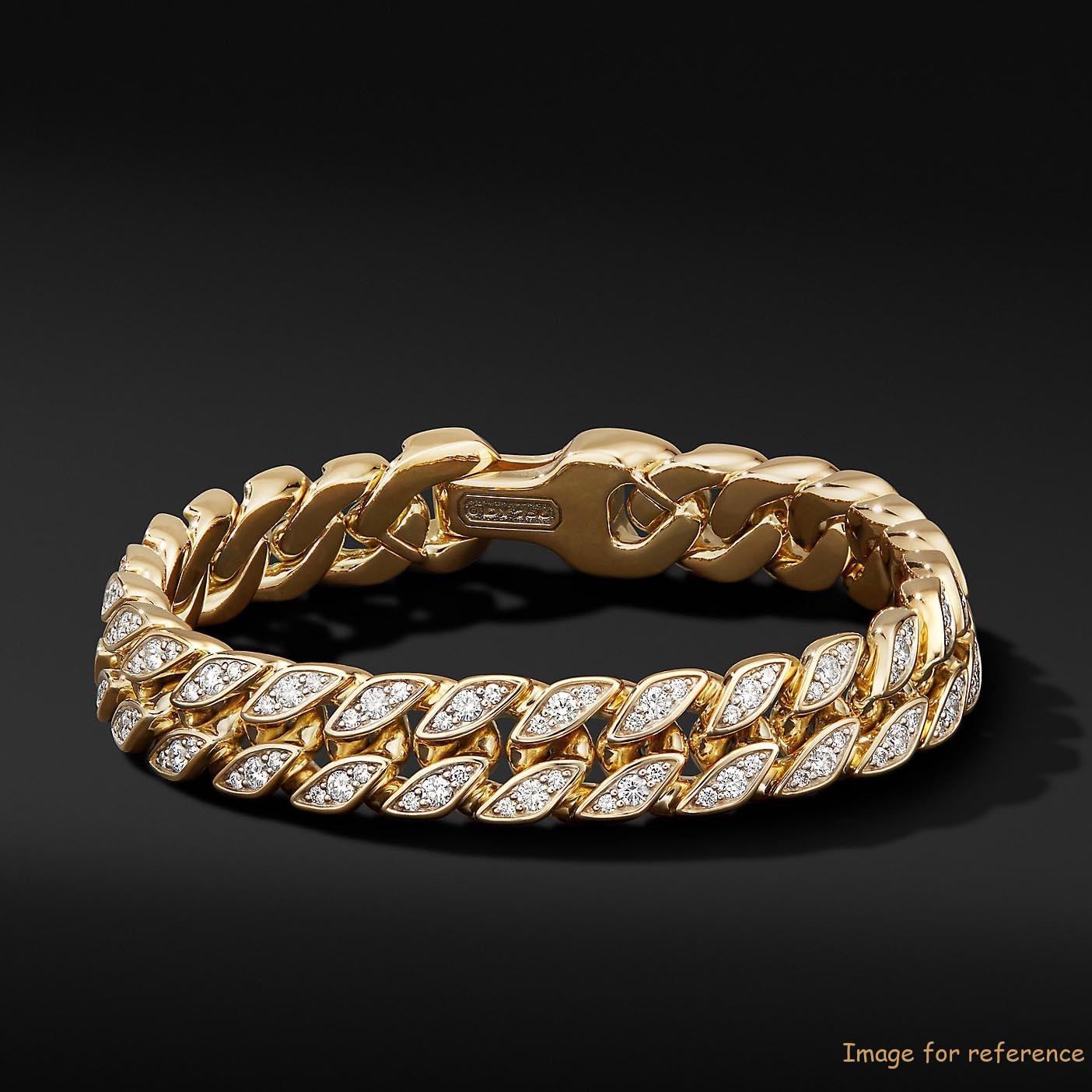 OEM 18-karat Yellow Gold bracelet on silver making custom engraving shape jewelry