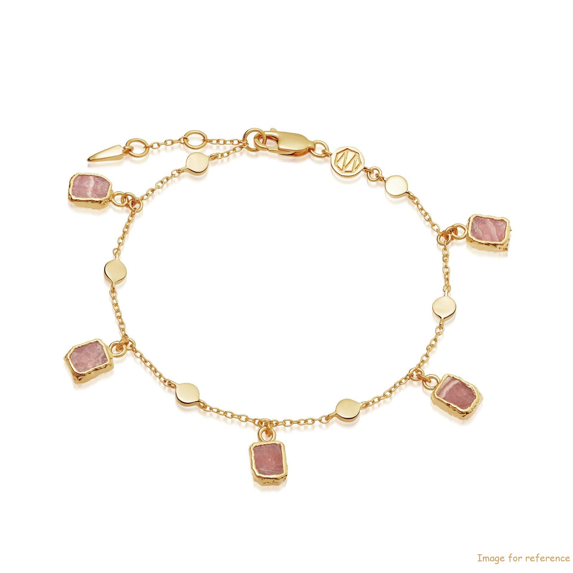 OEM 18k gold vermeil chain bracelet with Pink Rhodochrosite crystals personalised custom design service