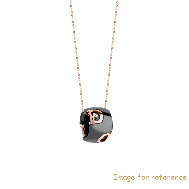 OEM Black ceramic, pink gold filled necklace Design your shape jewelry