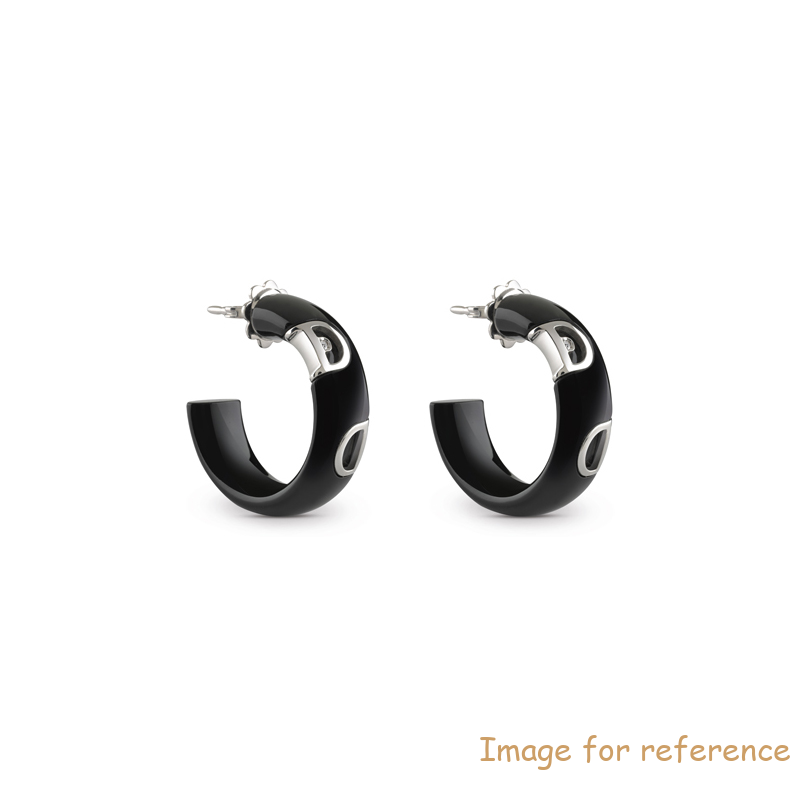 OEM Black ceramic, white gold plated earrings design engraving your jewelry