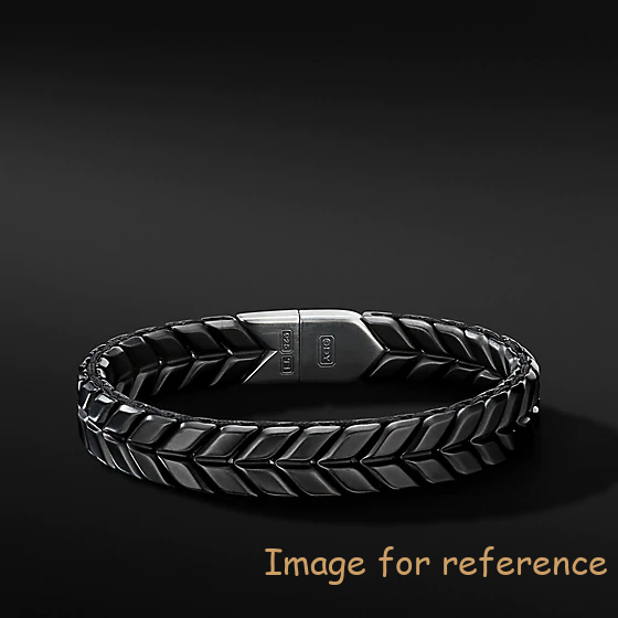 OEM Mens Bracelet in Black Titanium with Sterling Silver make custom designed jewelry