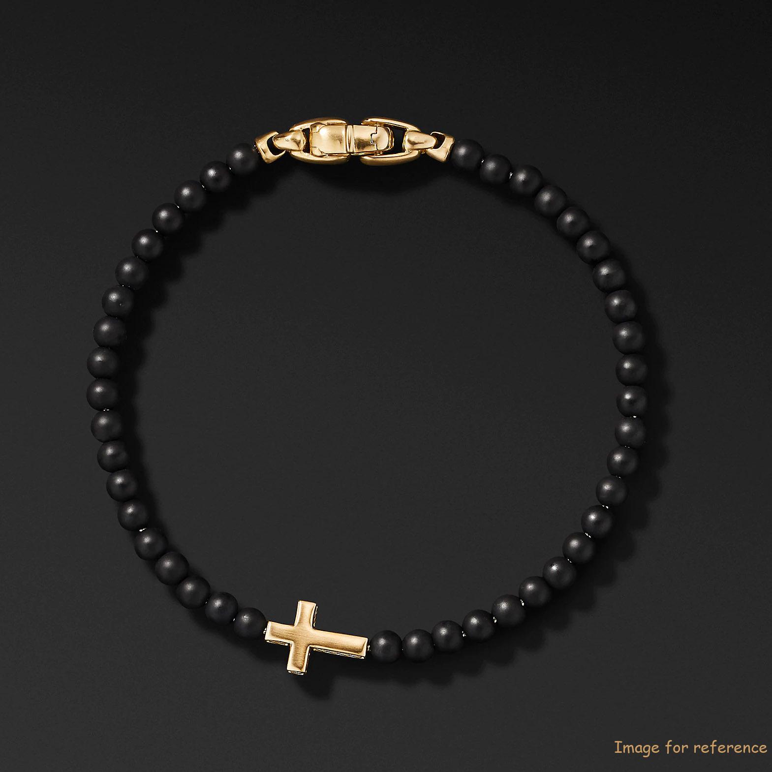 OEM ODM 18-karat Yellow Gold bracelet with Black Onyx custom design your jewelry factory