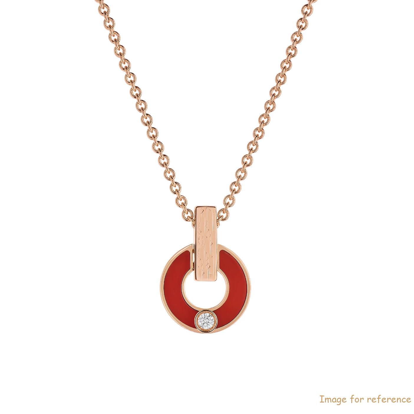 OEM ODM Openwork 18 kt yellow gold necklace set with coral elements and a round brilliant-cut diamond Custom design jewelry Suppliers