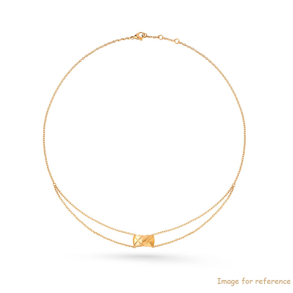 OEM Quilted motif, 18K yellow gold necklace custom design your jewelry manufacturer