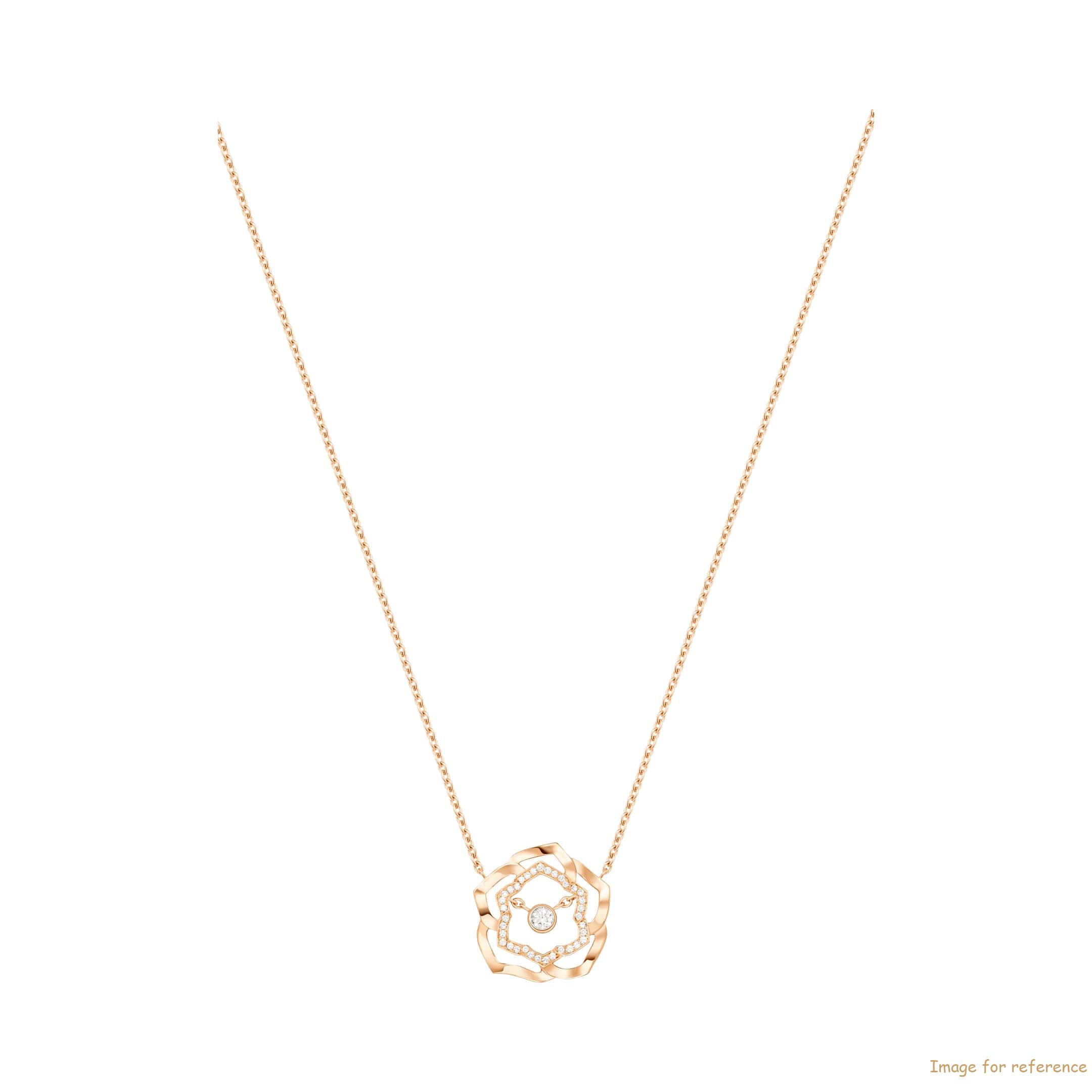 قلادة Rose OEM في مجموعة الذهب الوردية 18K مصنوعة مخصصة مع التصميم الخاص بك