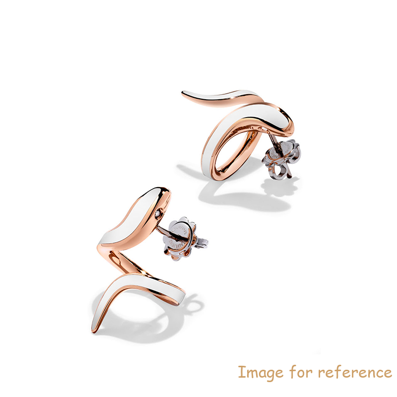 OEM White ceramic, pink gold and diamonds earrings custom jewelry made service