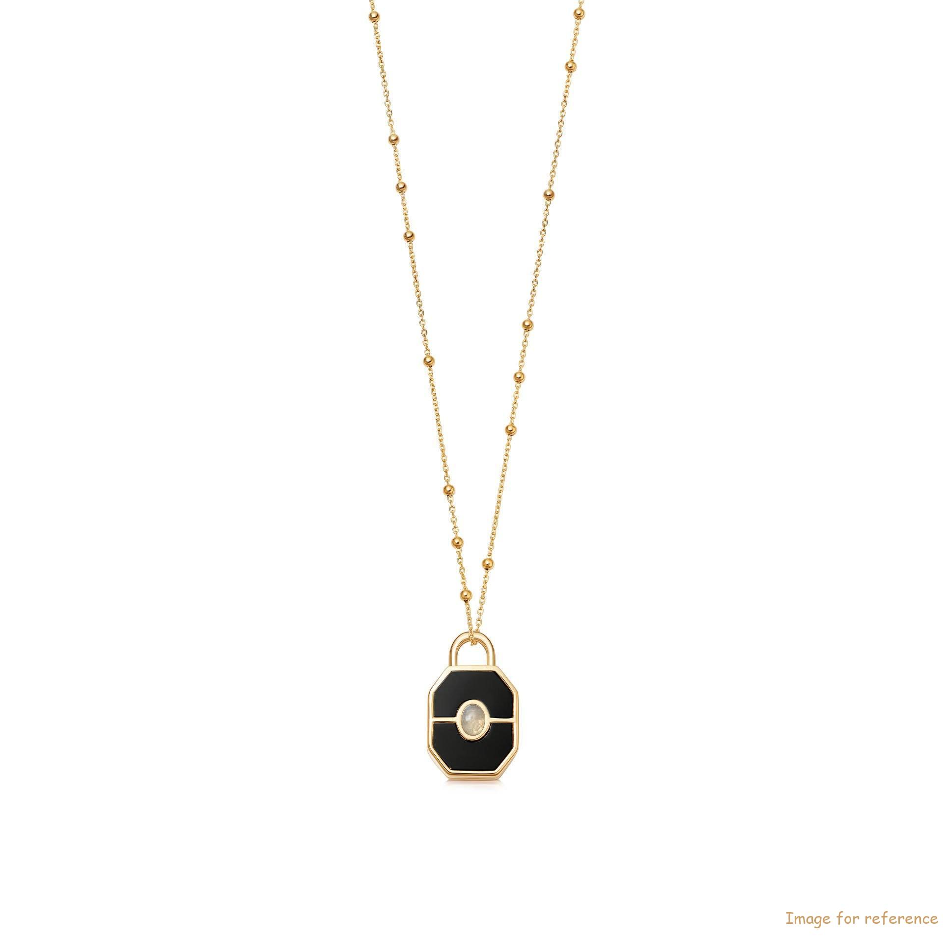 OEM design custom pendant in18ct Gold Plated On Brass with Rainbow Moonstone & Черный Оникс