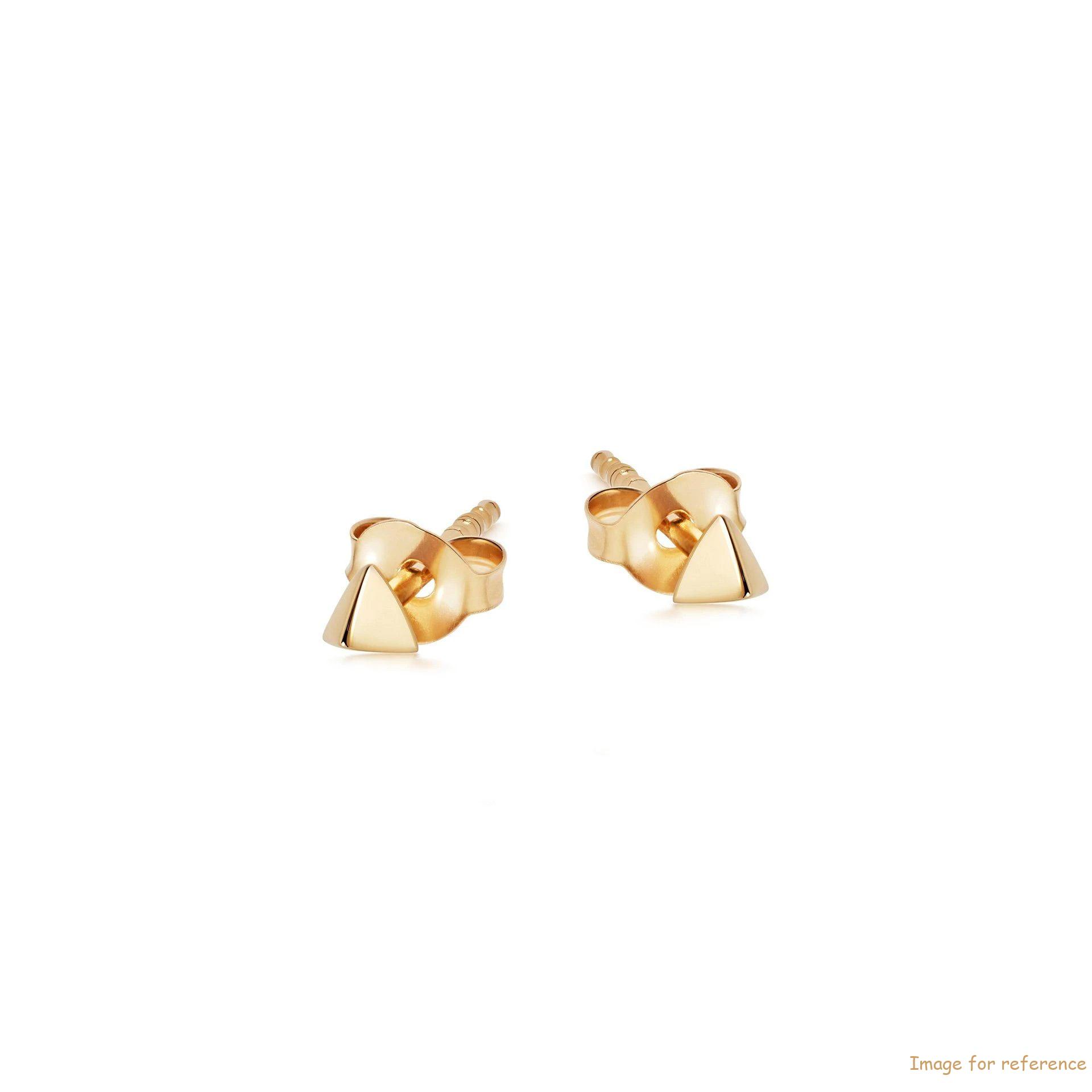 OEM design pyramid-shaped earrings studs in 18ct gold vermeil on sterling silver OEM design pyramid-shaped earrings studs in 18ct gold vermeil on sterling silver