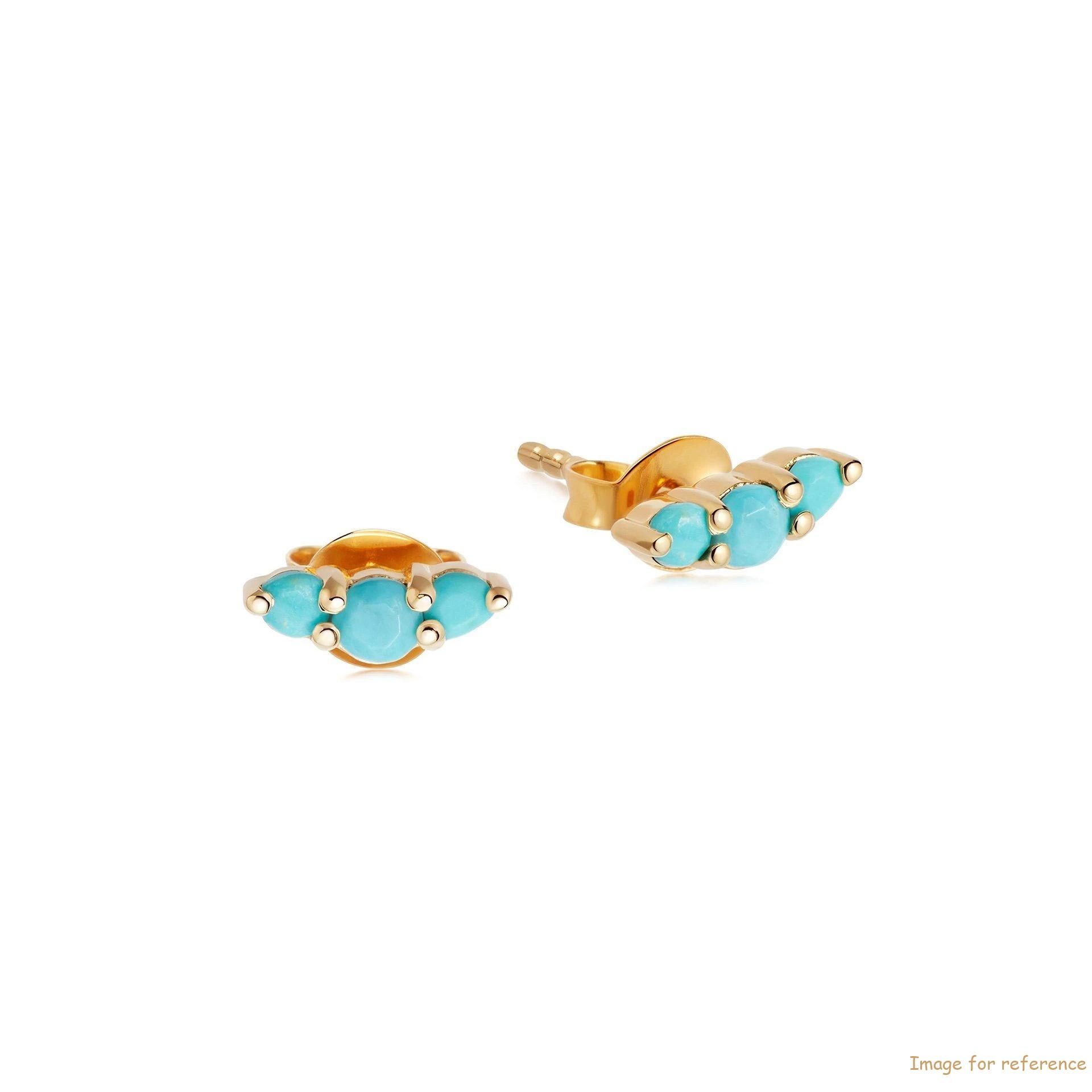 OEM earrings studs set in 18ct gold vermeil on silver with turquoise magnesite stones OEM earrings studs set in 18ct gold vermeil on silver with turquoise magnesite stones