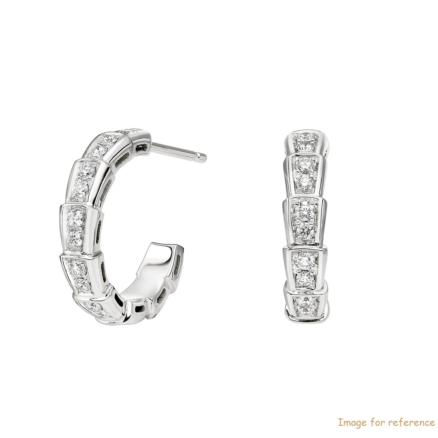 OEM made design 18 kt white gold earrings set with pavé diamonds custom jewelry manufacturers china