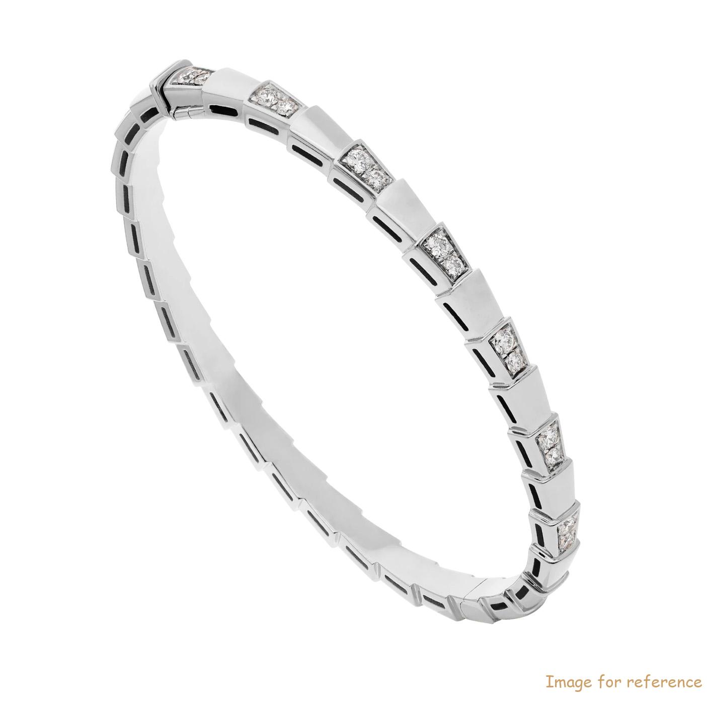 OEM made design 18K white gold bracelet set with demi-pavé diamonds custom jewelry manufacturers china