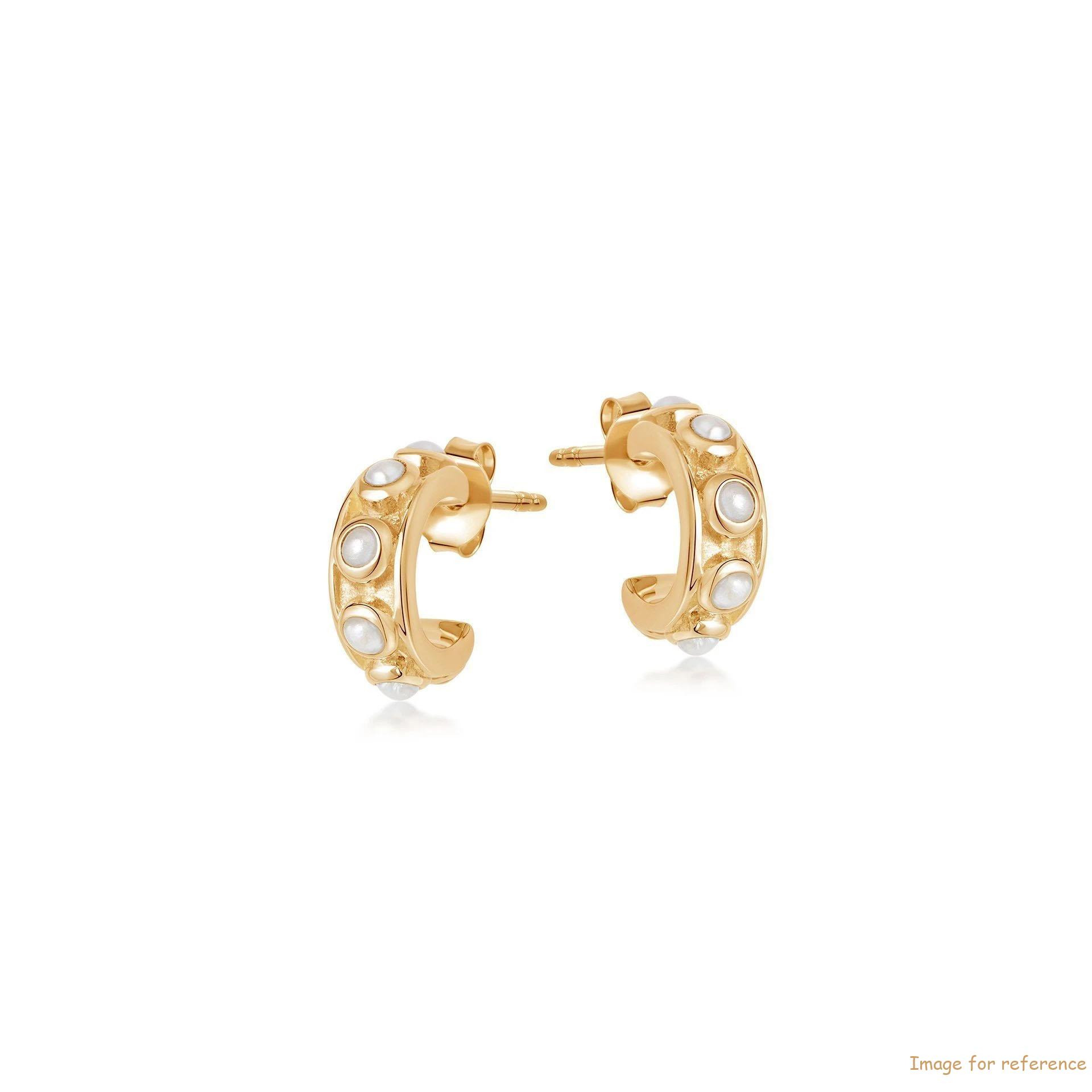 OEM natural white pearls earrings set in 18ct gold vermeil on sterling silver