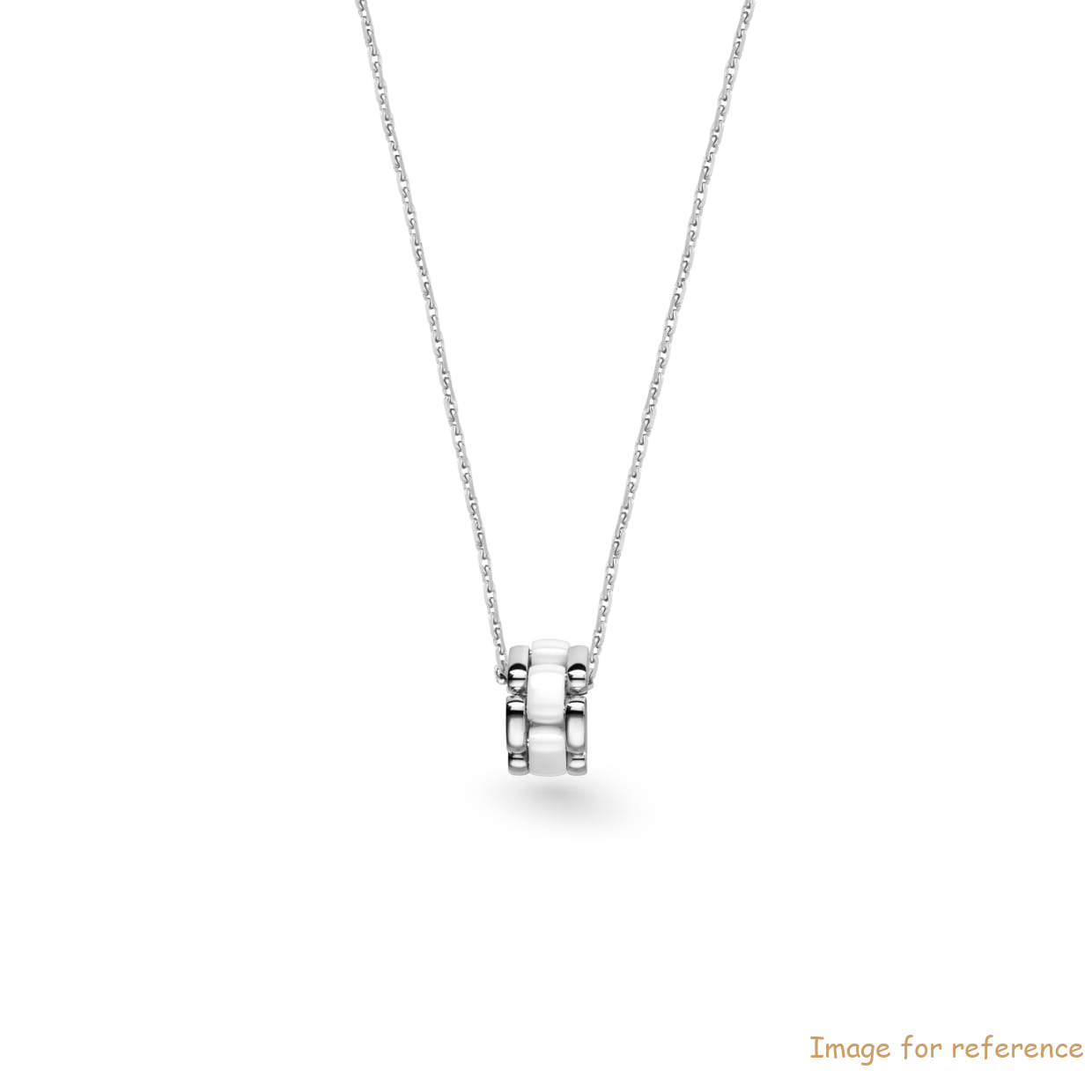 OEM necklace in 18K white gold, white ceramic Silver Pendant Design