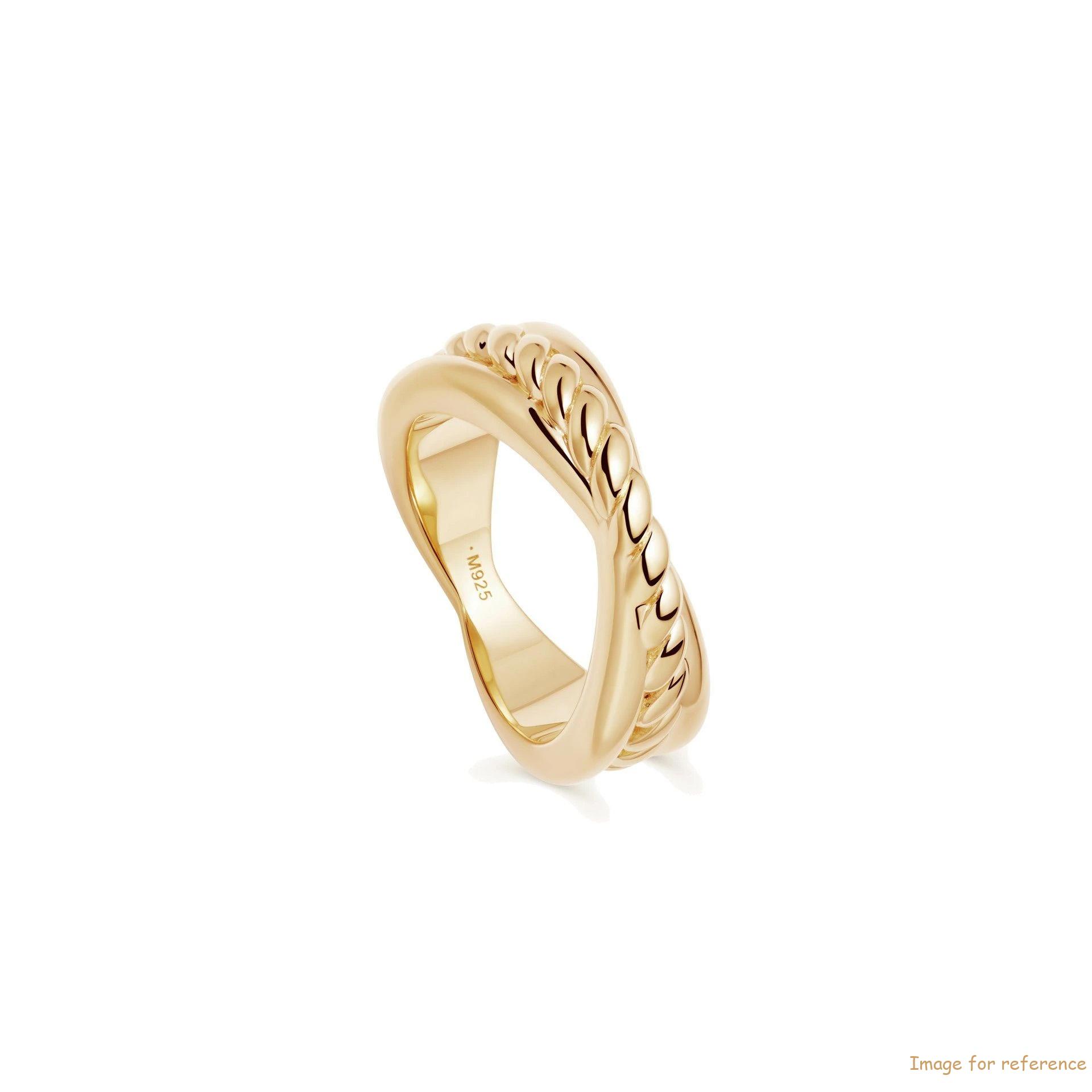 OEM ring features a rope design and is crafted in 18ct gold vermeil