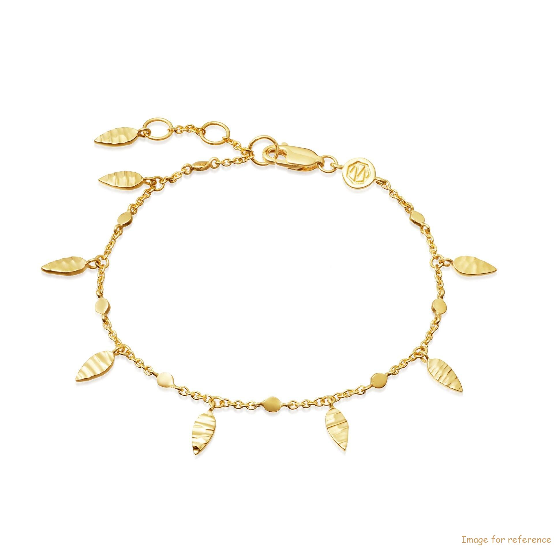 oem 18ct Gold leaf bracelet Vermeil on Sterling Silver personalised custom design service
